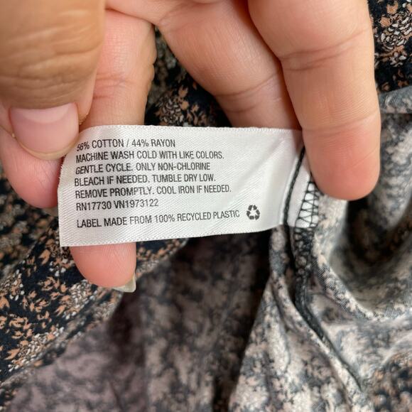 Universal Thread Black Brown Bohemian Quarter Button Down Blouse Women's XS - Picture 8 of 11